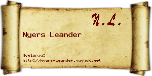 Nyers Leander névjegykártya
